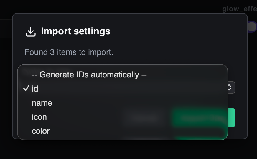 Import Configuration Dialog Box