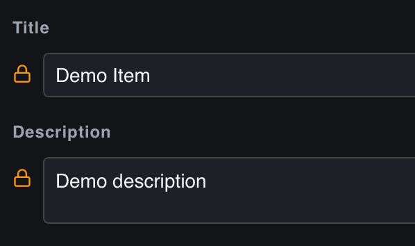 Value overridden locally (Padlock is shut)